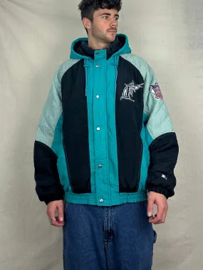 90's Florida Marlins Starter MLB Embroidered Vintage Puffer Jacket Size L-XL