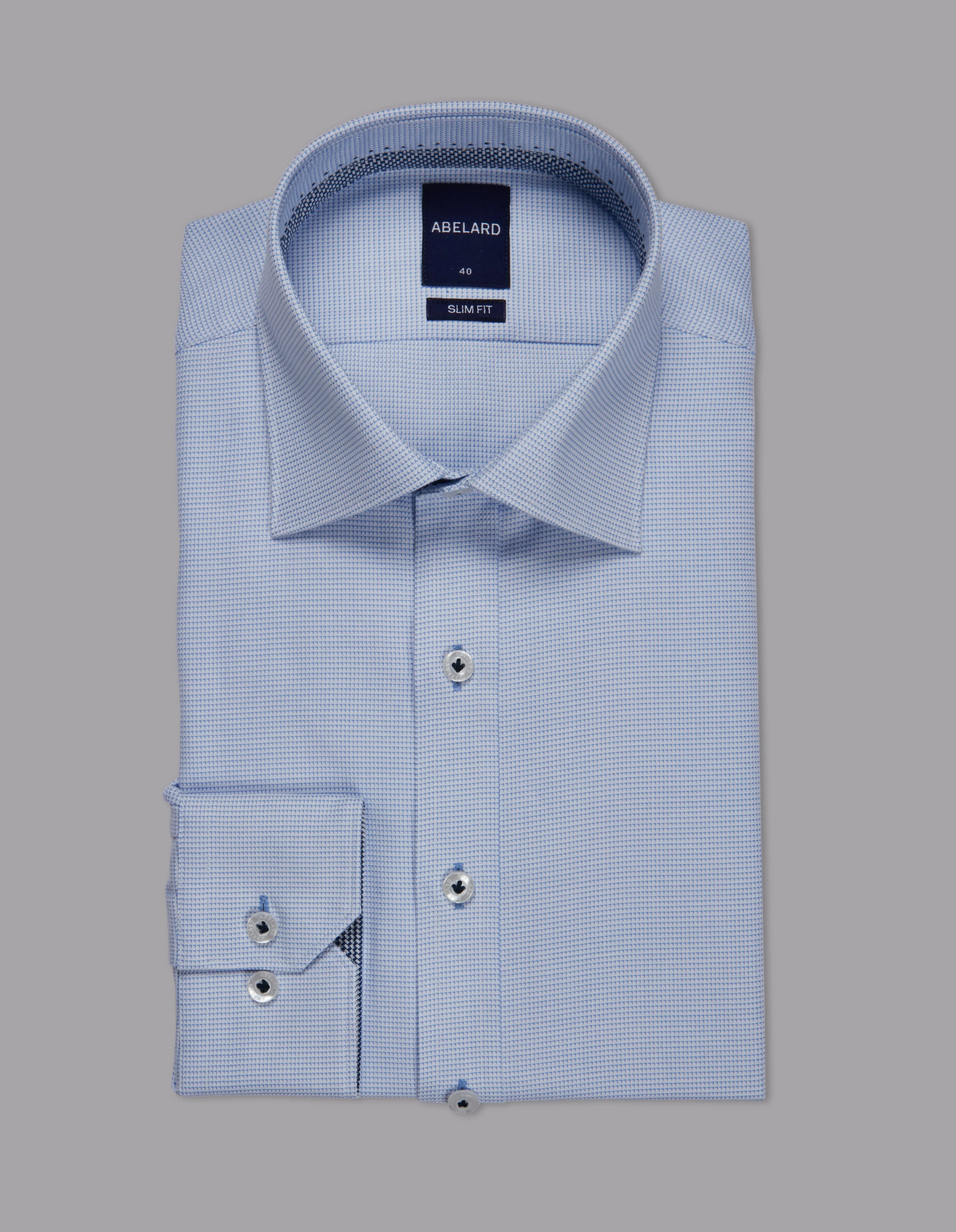 Abelard - Long Sleeve Business Shirt - Textured - Sky Blue