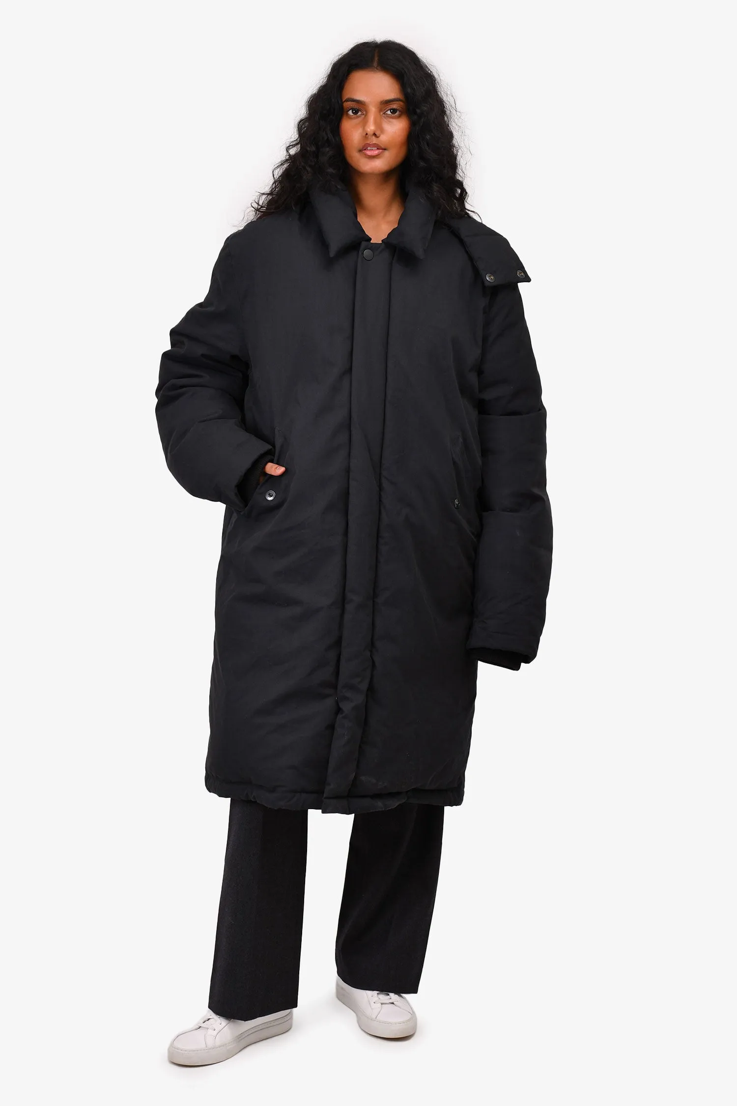 Acne Studios Black Down Long Puffer Jacket Size 50 Mens