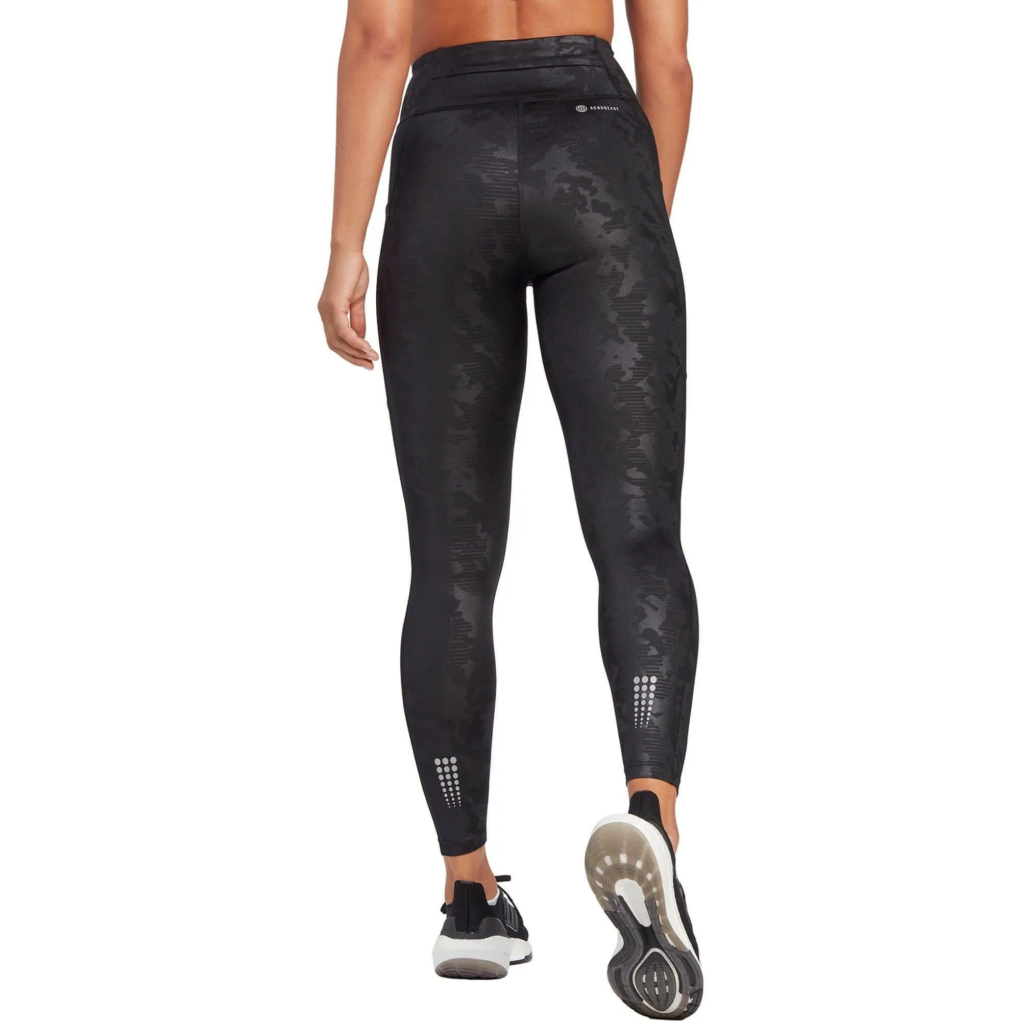 adidas DailyRun Embossed High Rise Womens 7/8 Running Tights - Black