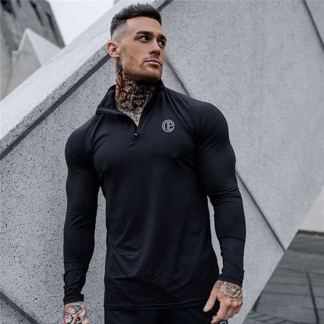 Aidase Mens Long Sleeve T Shirt Camouflage Fitness T-shirt Spring Slim Shirts Male Tops Leisure Bodybuilding Long Sleeve Quick-dry Tee