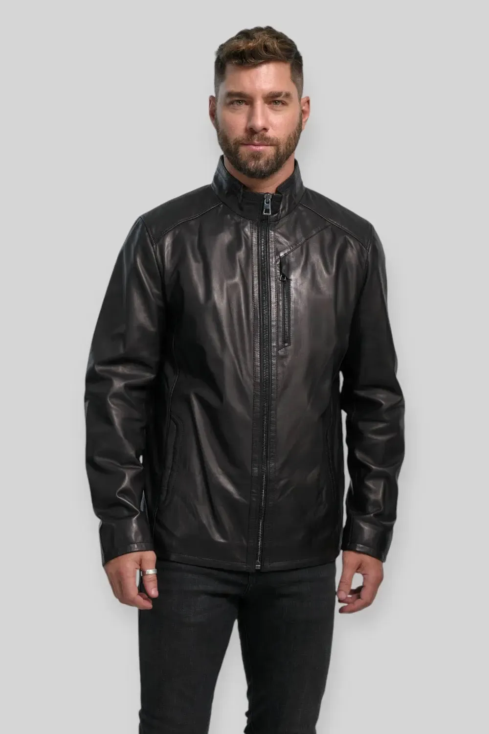 Alberto Leather Utility Jacket