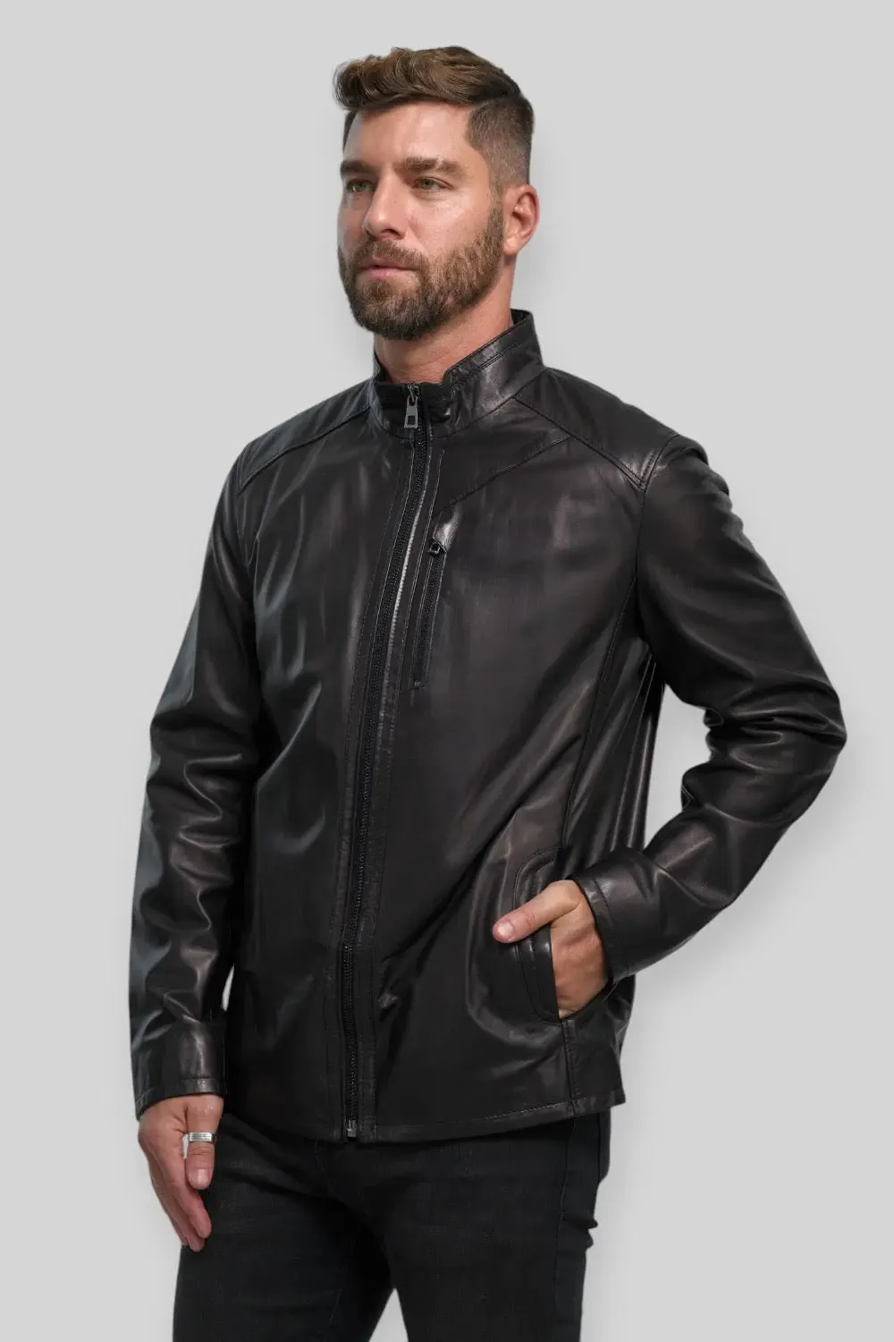 Alberto Leather Utility Jacket