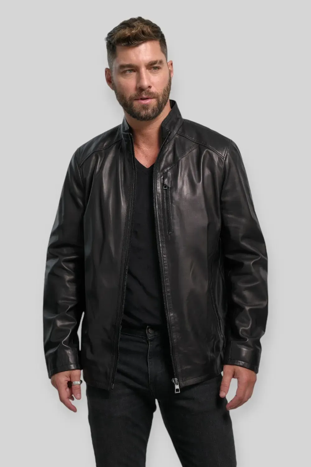 Alberto Leather Utility Jacket