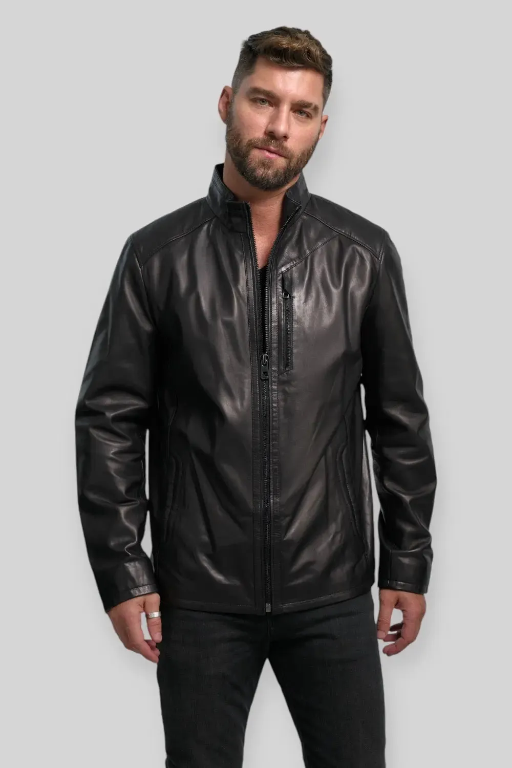 Alberto Leather Utility Jacket