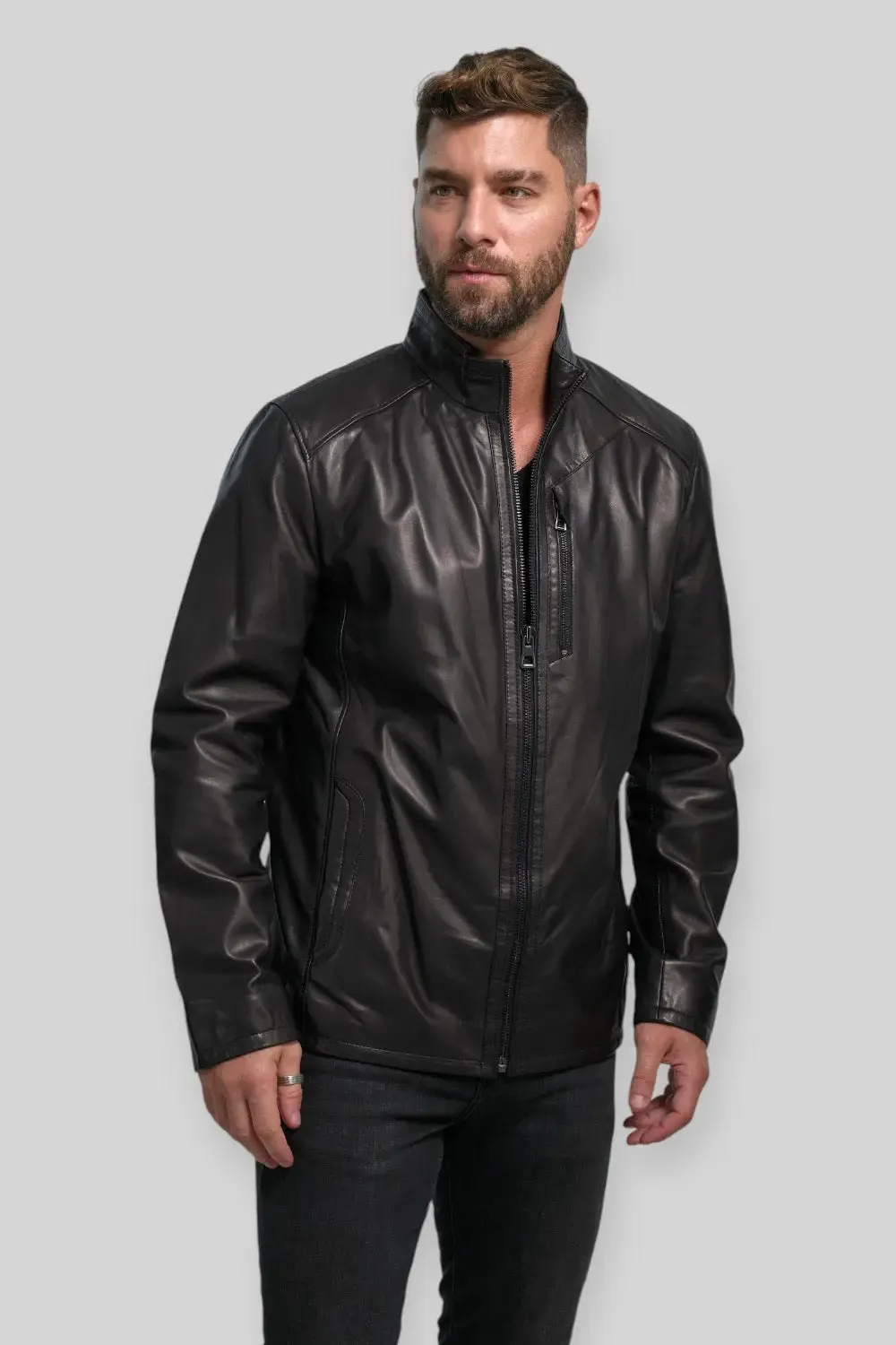 Alberto Leather Utility Jacket