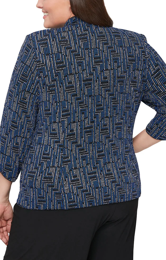 Alex Evenings 3/4-Sleeve Mandarin-Collar Jacket & Square Neck Tank Top Twinset ( Plus Size ) - Wholesale