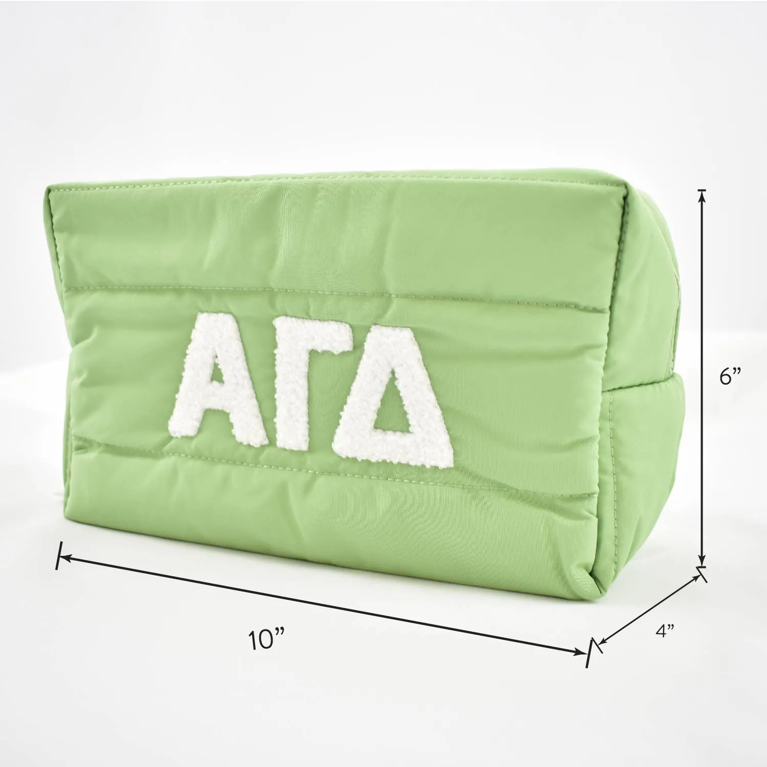 Alpha Chi Omega Makeup Bag - Puffer Style with Sorority Letters