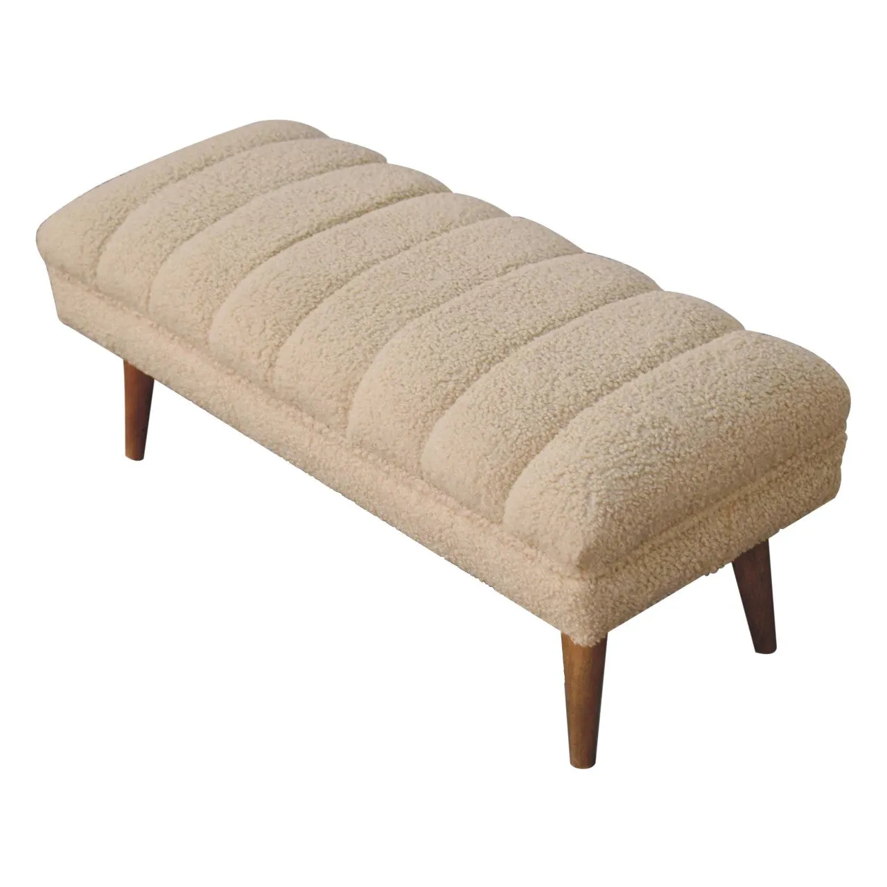 Artisan Cream Boucle Puffer Bench