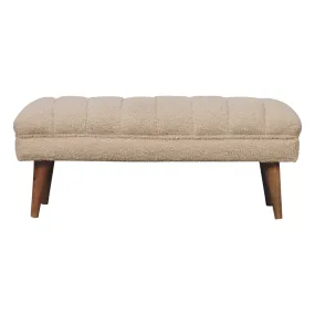 Artisan Cream Boucle Puffer Bench