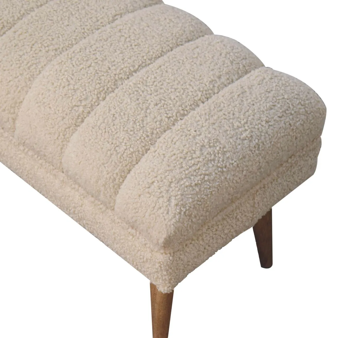 Artisan Cream Boucle Puffer Bench