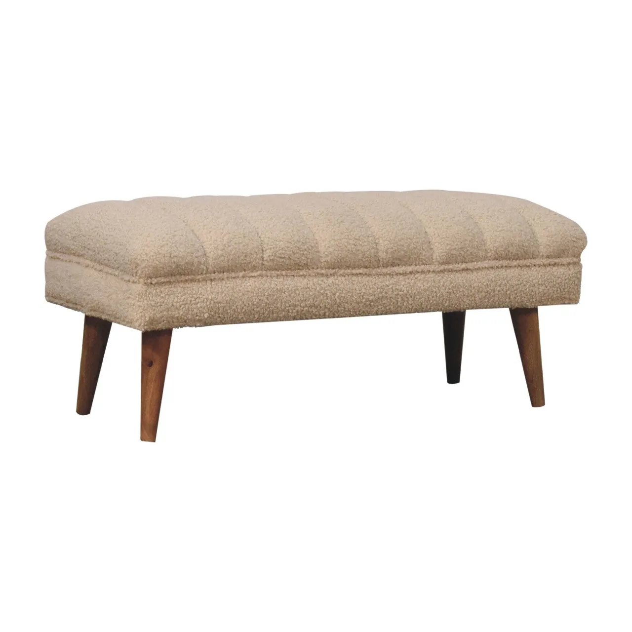 Artisan Cream Boucle Puffer Bench