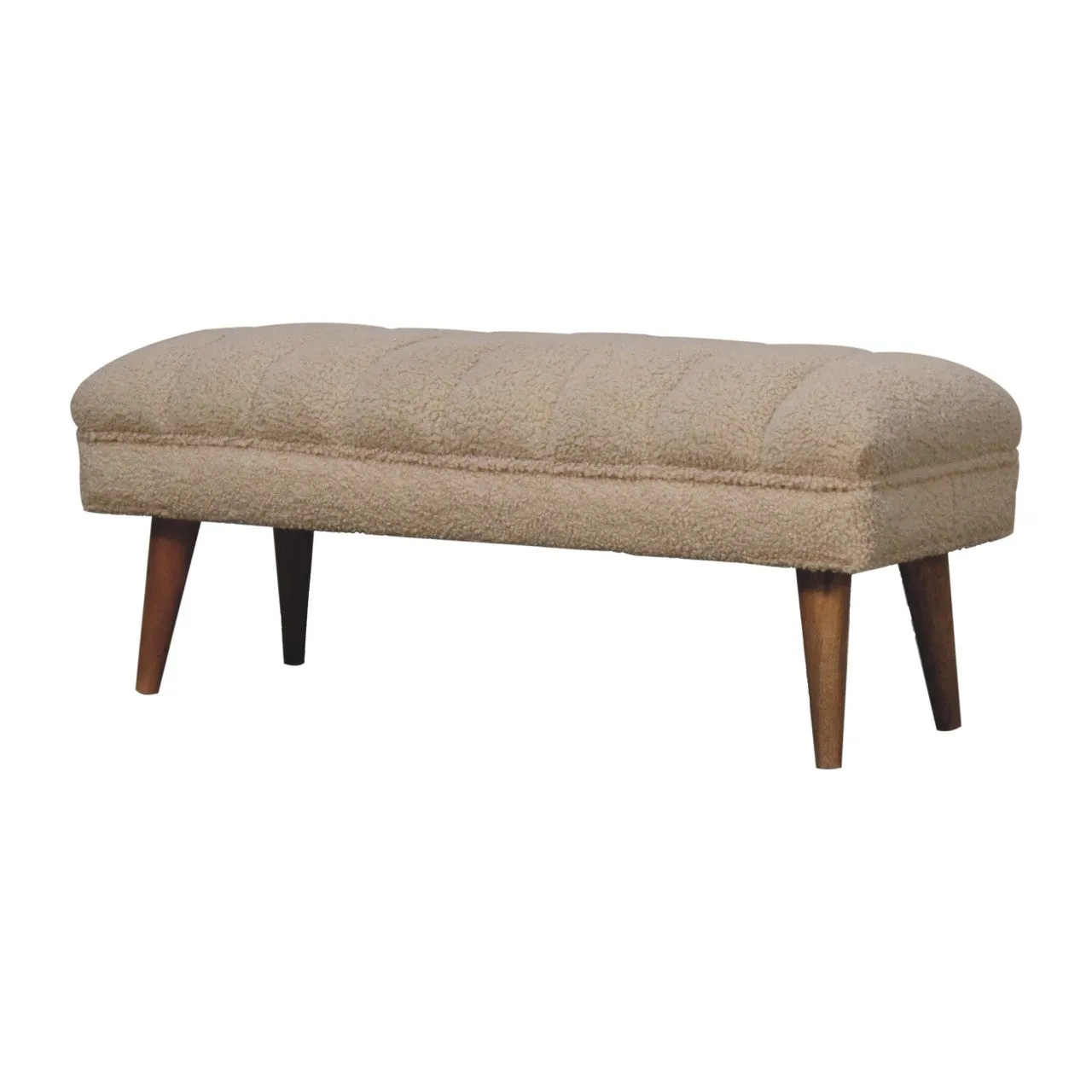 Artisan Cream Boucle Puffer Bench