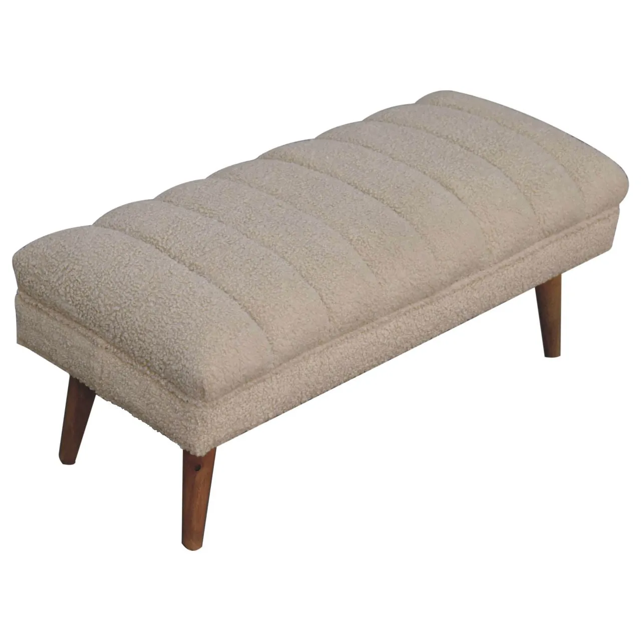 Artisan Cream Boucle Puffer Bench