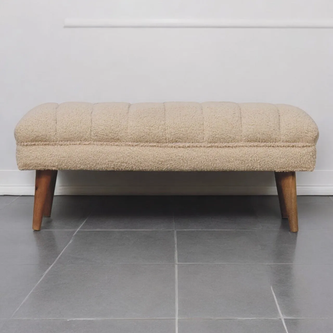 Artisan Cream Boucle Puffer Bench