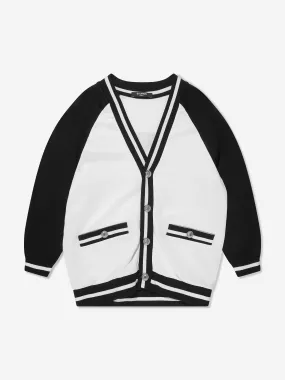 Balmain Girls Logo Cardigan in White