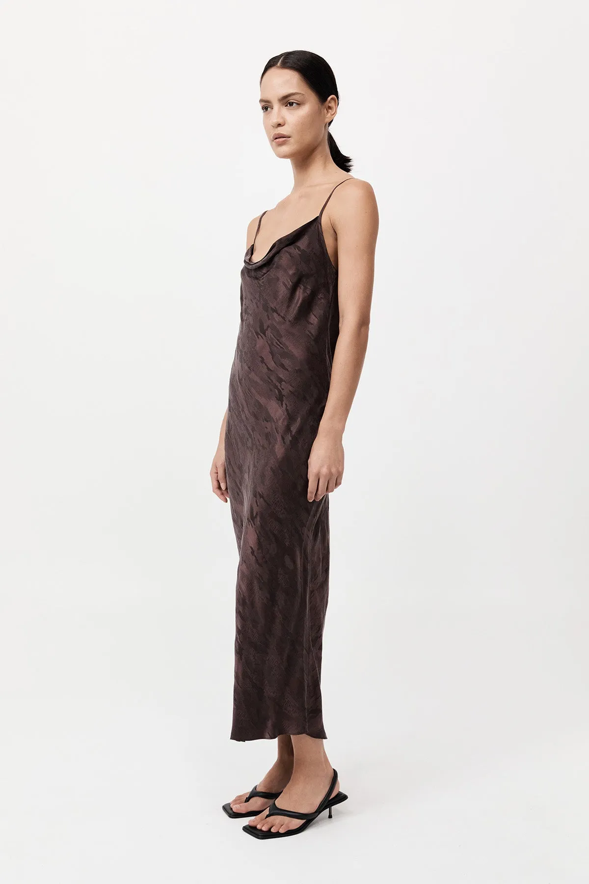 Bias Slip Dress - Chocolate Plum