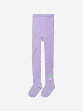 Billieblush Girls Jacquard Heart Tights in Lilac