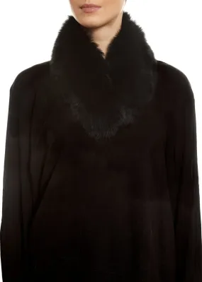 Black Genuine Fox Fur Collar