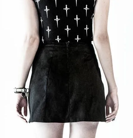 Black Punk & Disorderly Pin Skirt