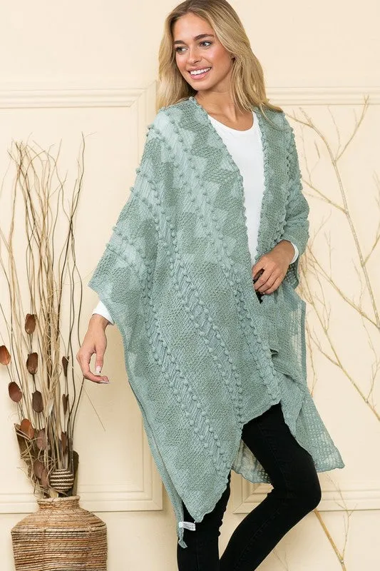 Boheme Chic Embroidered Sage Kimono (OS to 4X)