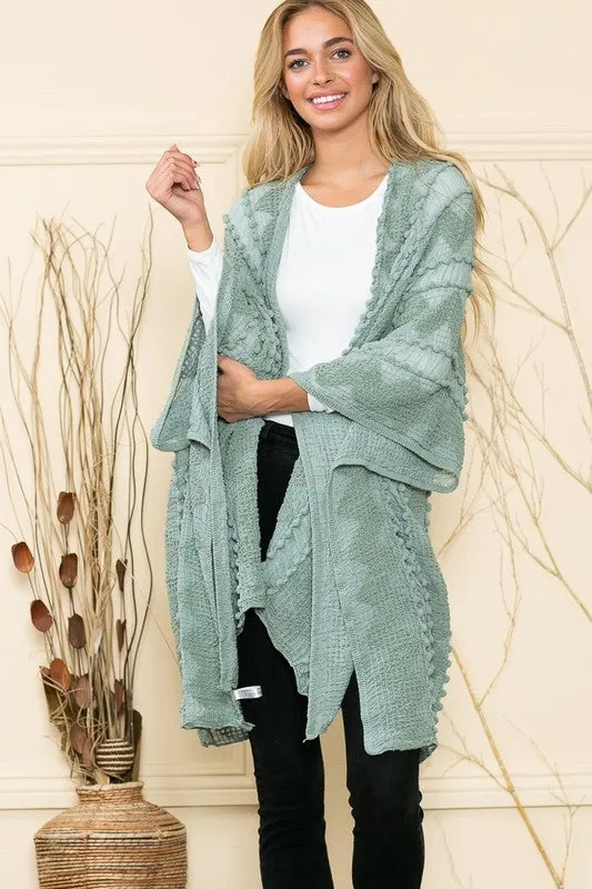 Boheme Chic Embroidered Sage Kimono (OS to 4X)