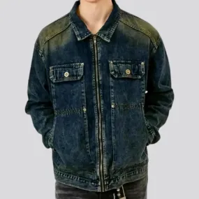 Boho men's denim jacket