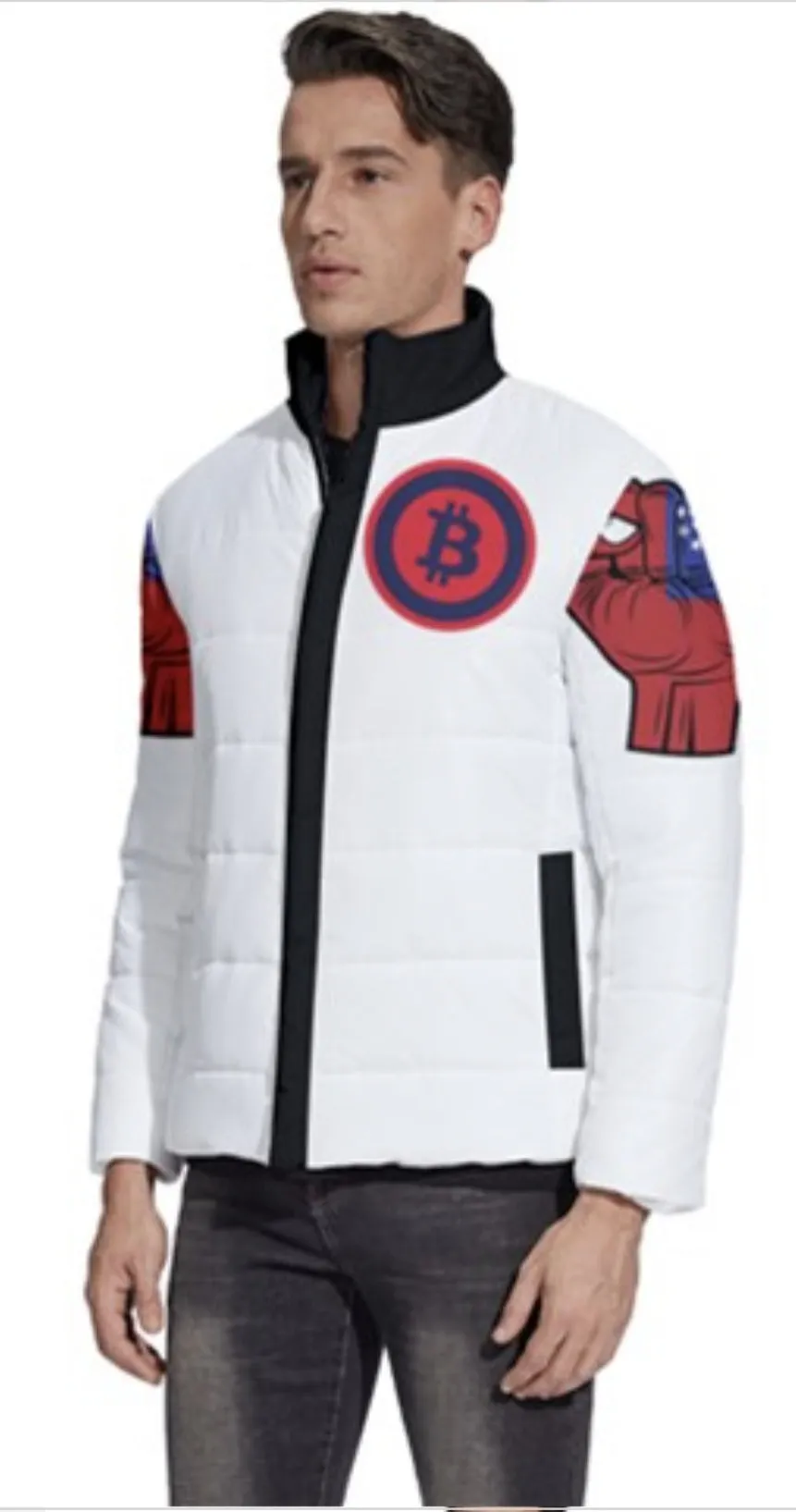 Burma Bitcoin Puffer Bubble Jacket Coat For Daniel