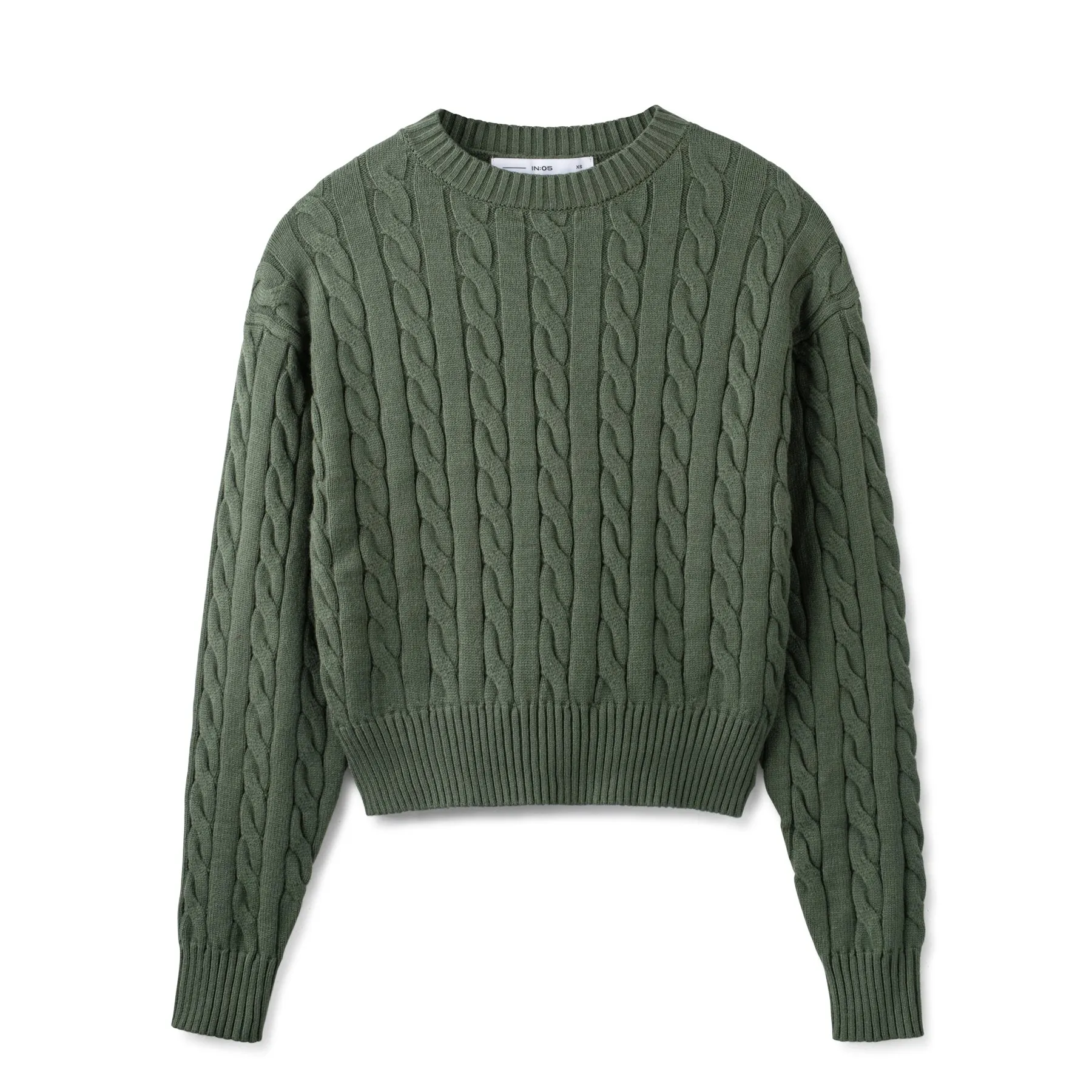 Cable Knit Dolman Sweater In: Sage