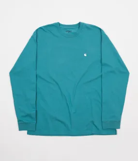 Carhartt Madison Long Sleeve T-Shirt - Soft Teal / White