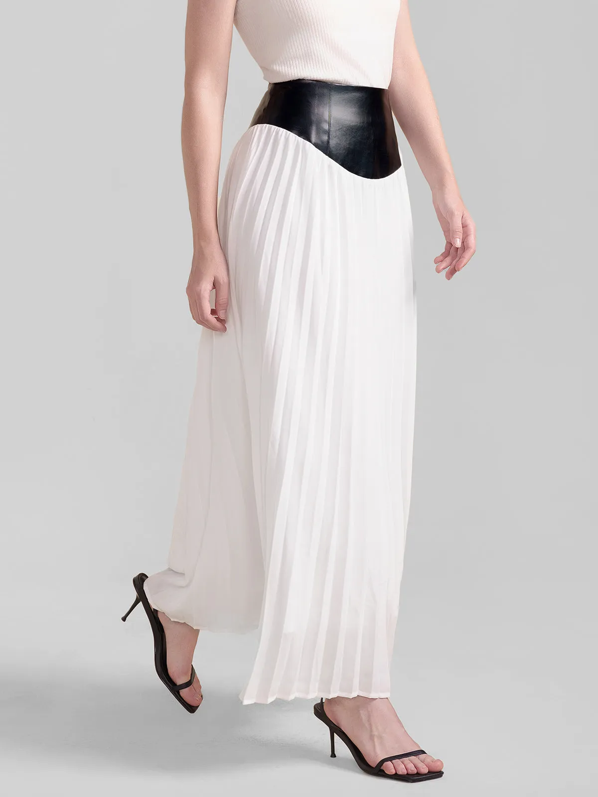 Chiffon Pleated Maxi Skirt