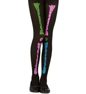 Children's Neon Skeleton Tights