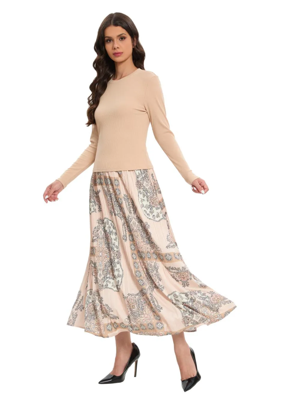 Classic Tapestry Pleated Skirt