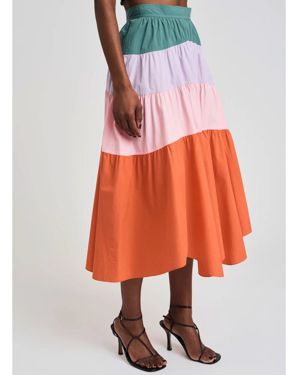 Color Block Katalina Midi Skirt