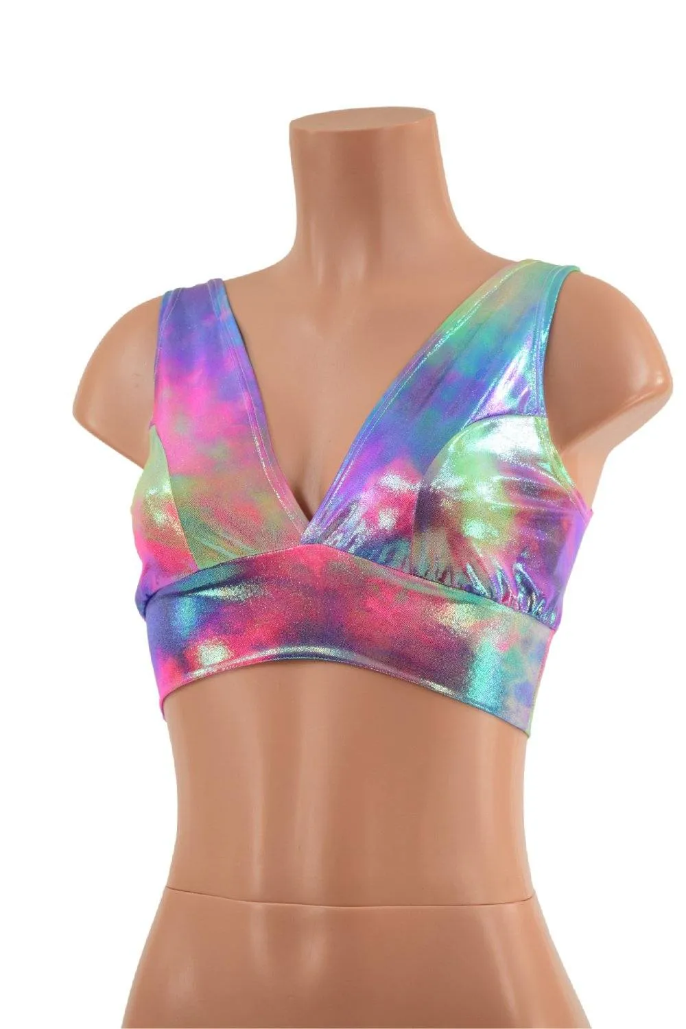 Cotton Candy Holographic Starlette Bralette