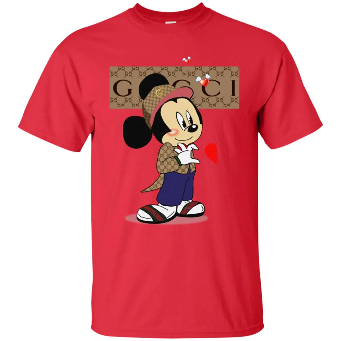 Couple Gucci Mickey Tshirt Valentine's Day Men Cotton T-Shirt