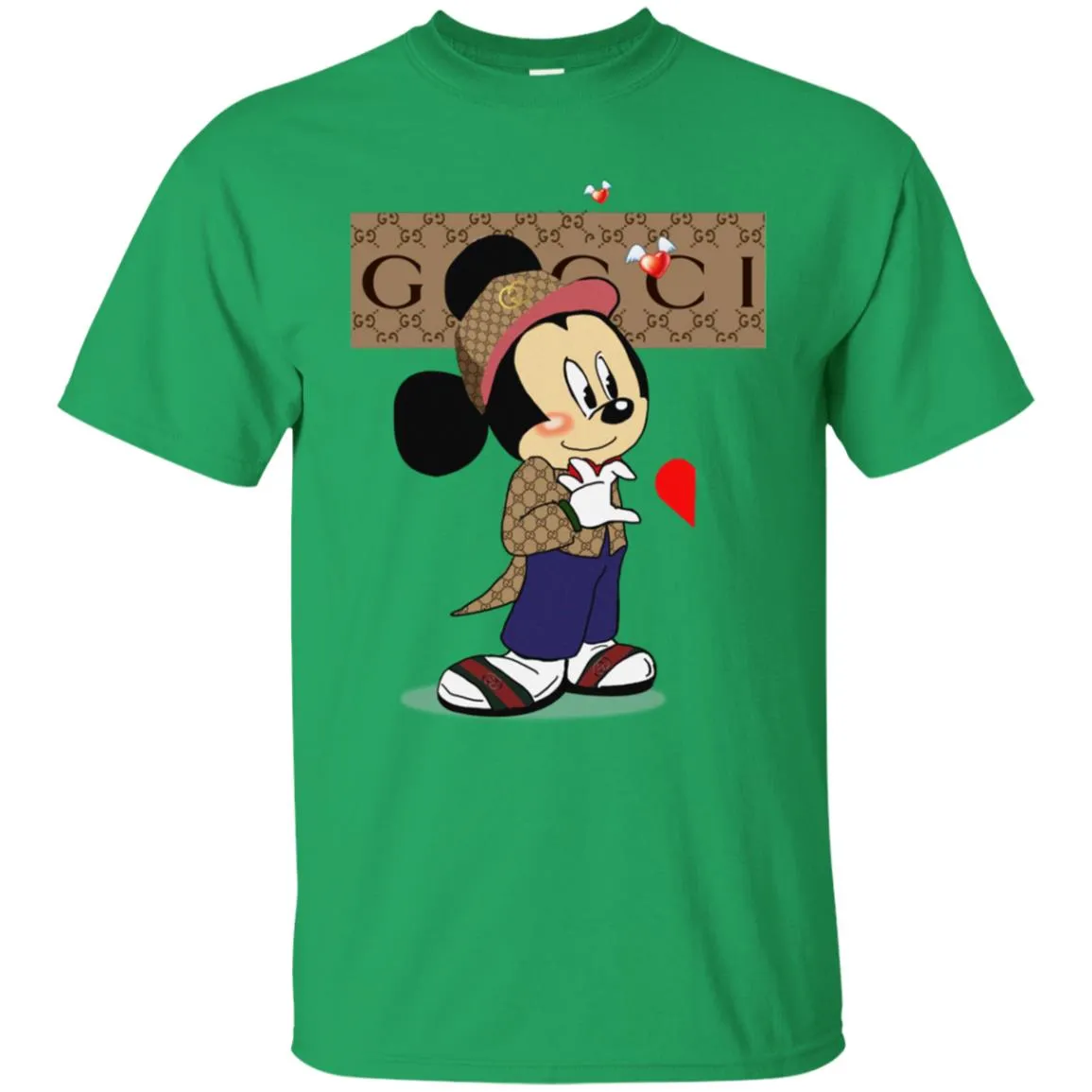 Couple Gucci Mickey Tshirt Valentine's Day Men Cotton T-Shirt