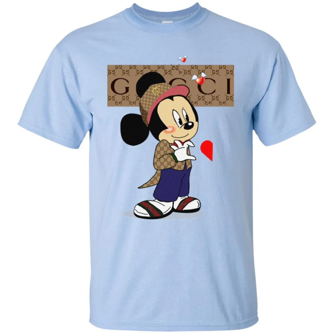 Couple Gucci Mickey Tshirt Valentine's Day Men Cotton T-Shirt