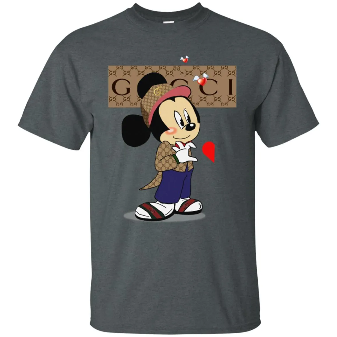 Couple Gucci Mickey Tshirt Valentine's Day Men Cotton T-Shirt