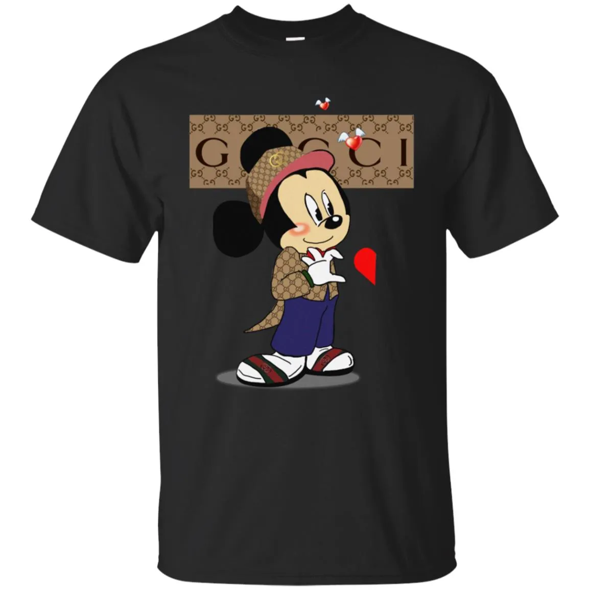 Couple Gucci Mickey Tshirt Valentine's Day Men Cotton T-Shirt