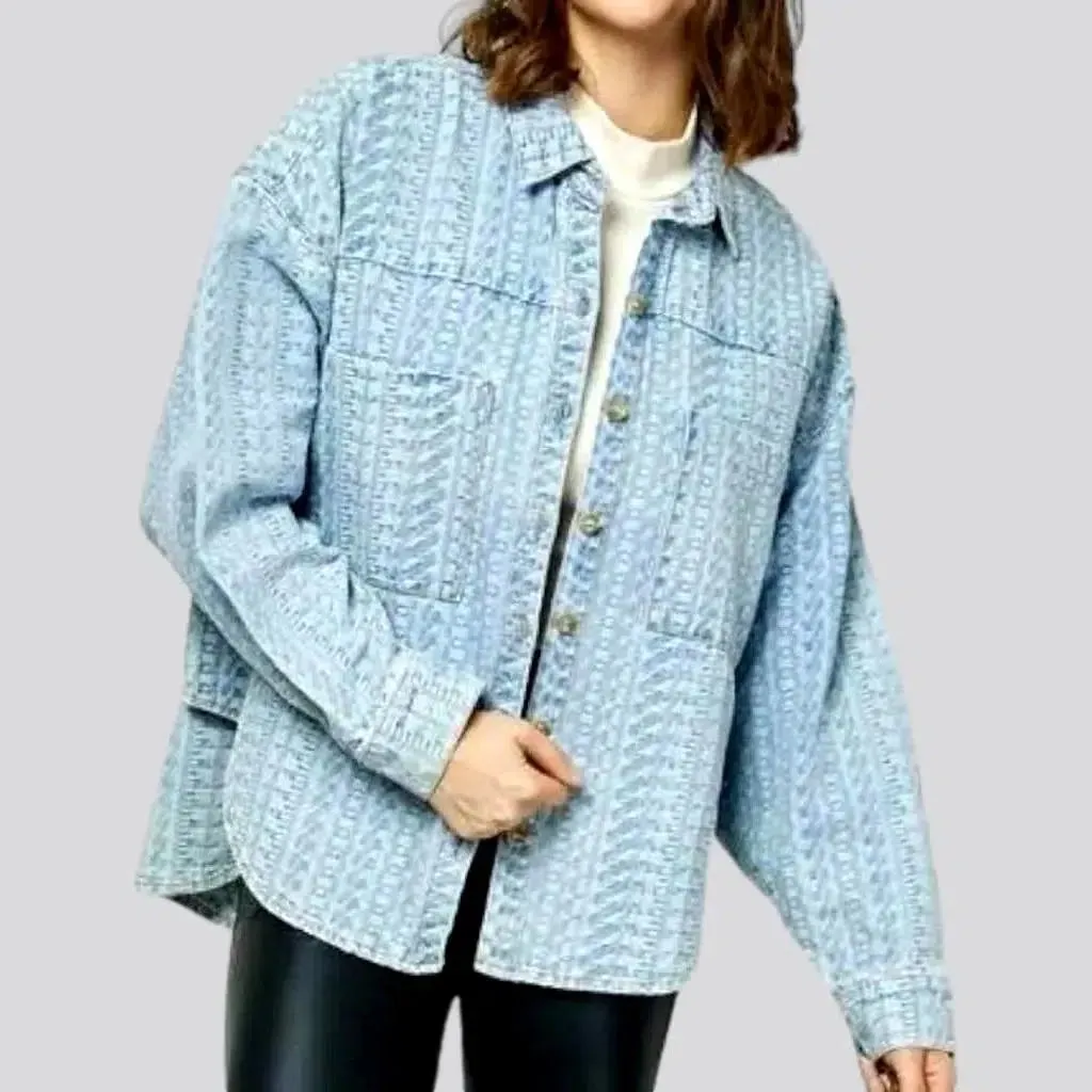 Embroidered women's denim jacket