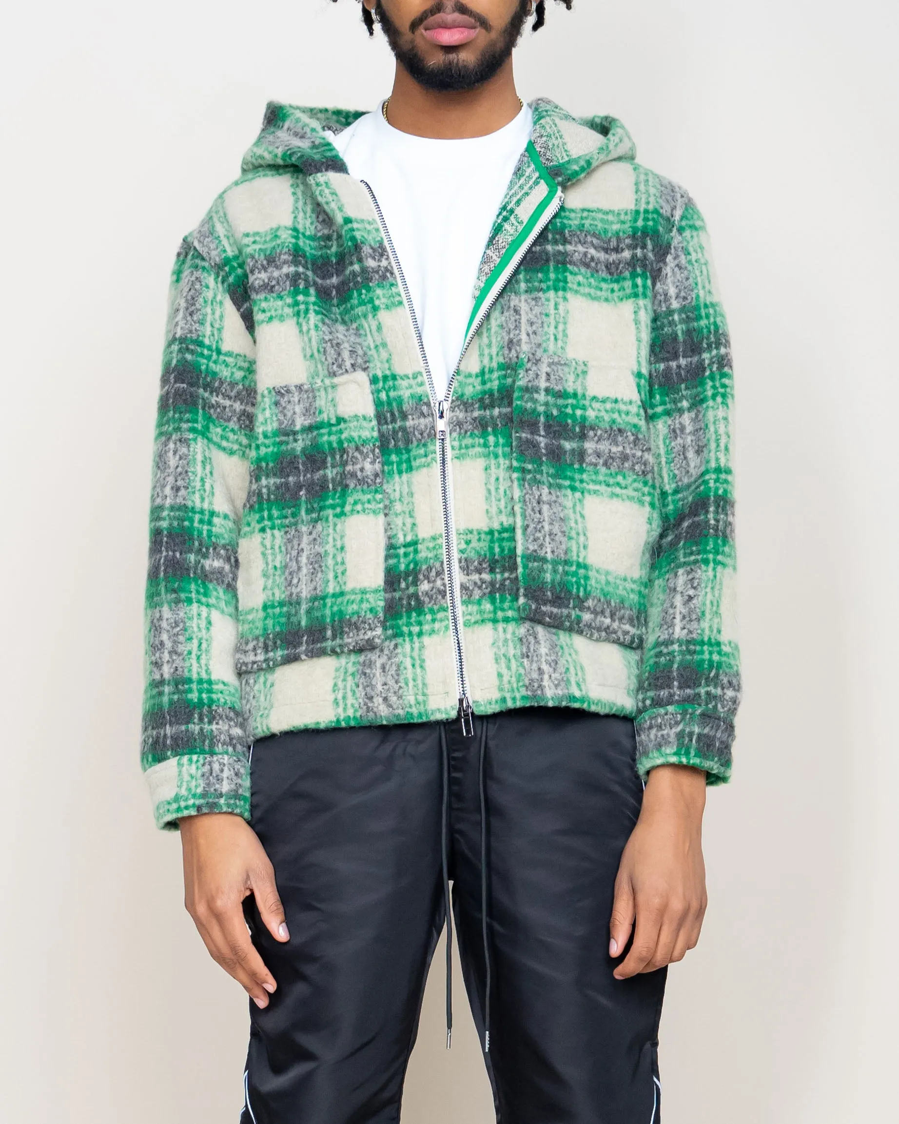 EPTM MOHAIR FLANNEL JACKET-GREEN