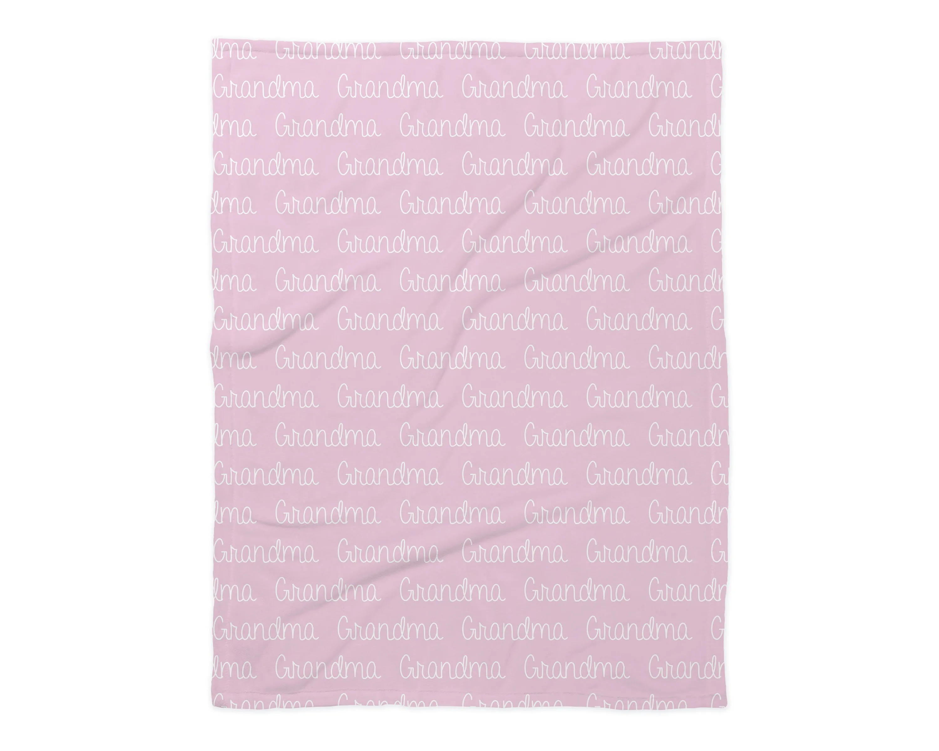 Family Name Minky Blanket - Solid Background Name Repeat *2 Layer