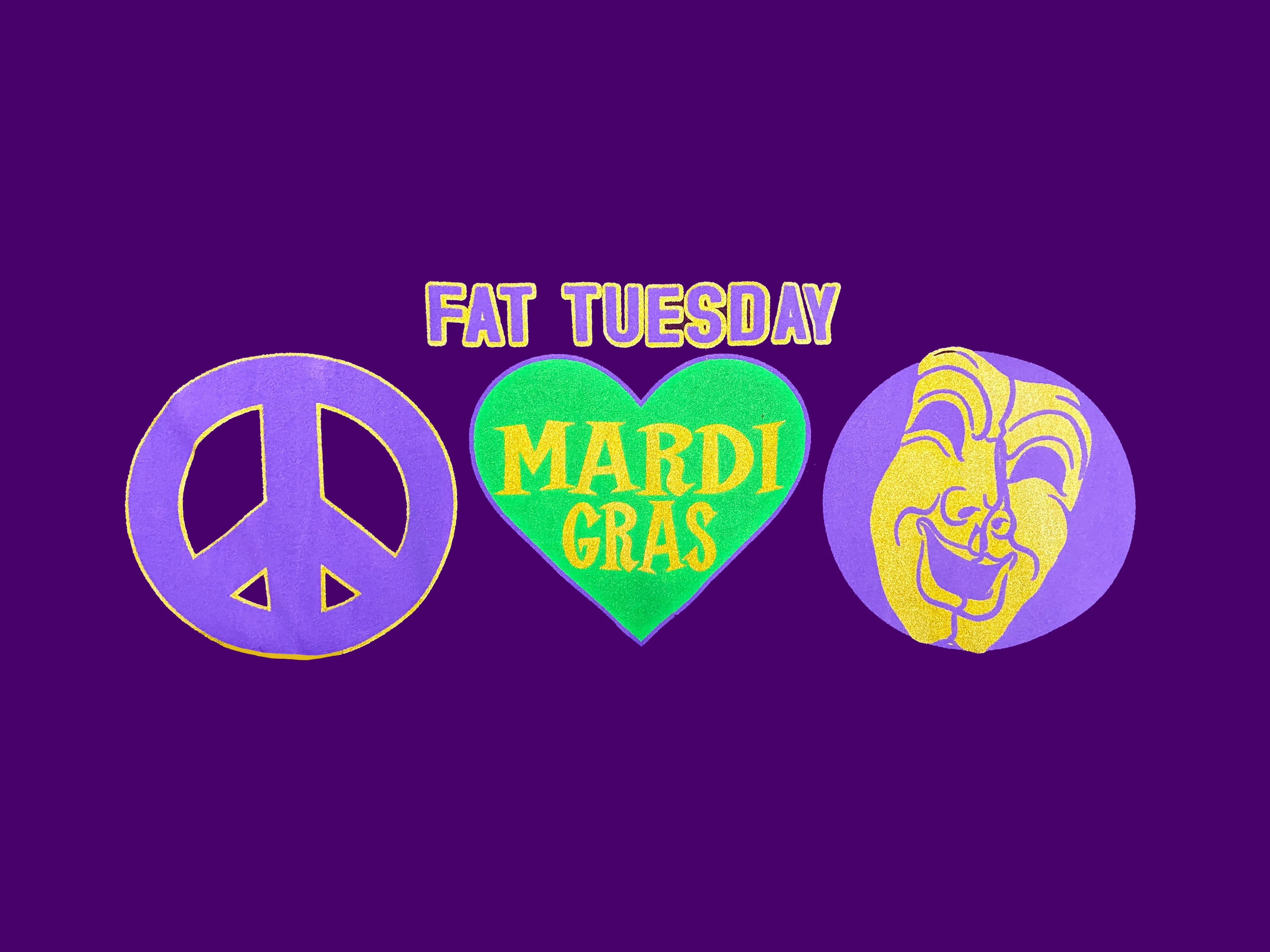 Fat Tuesday Peace Love Mardi Gras T-Shirt