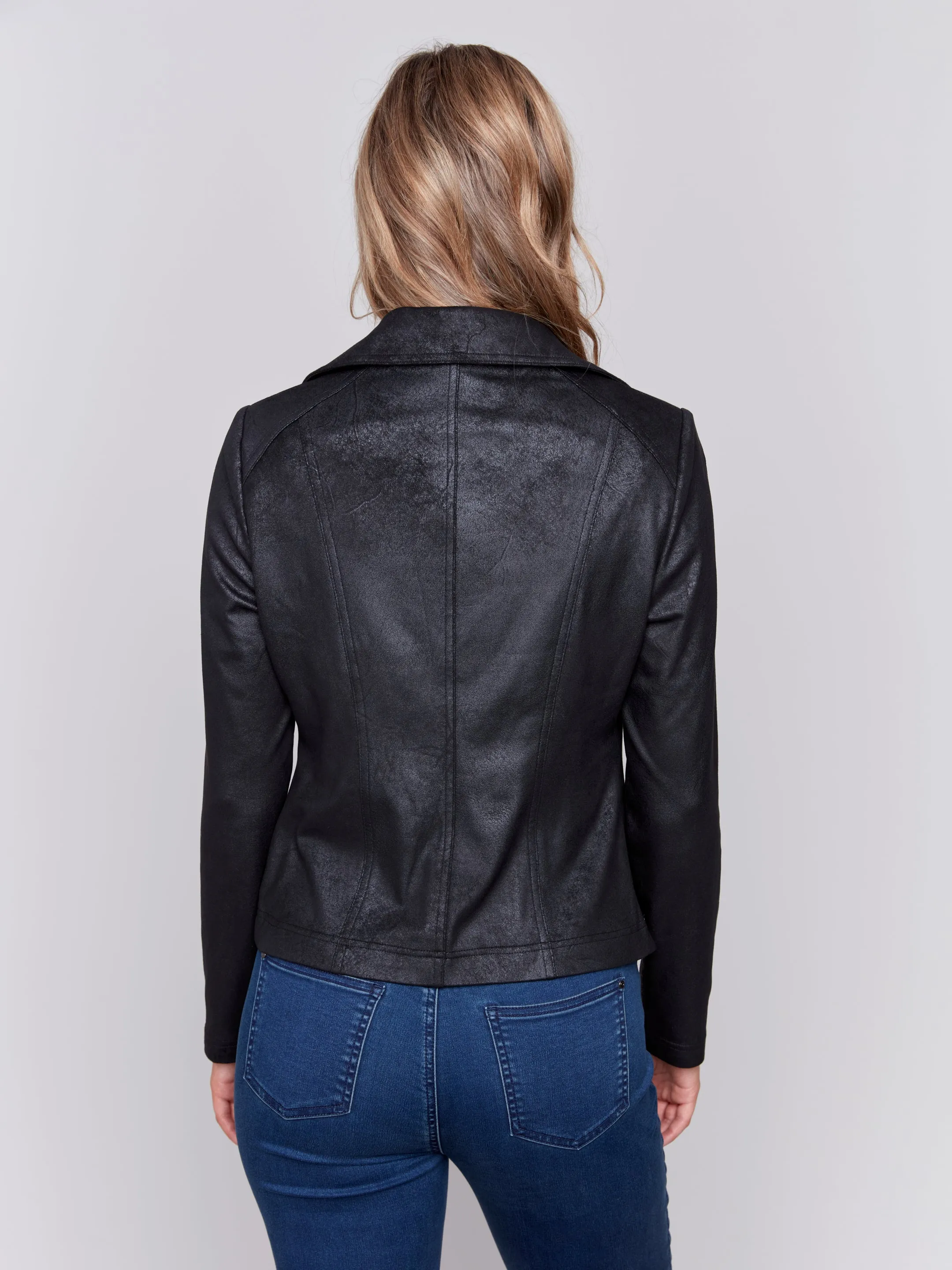 FAUX LEATHER MOTO JACKET