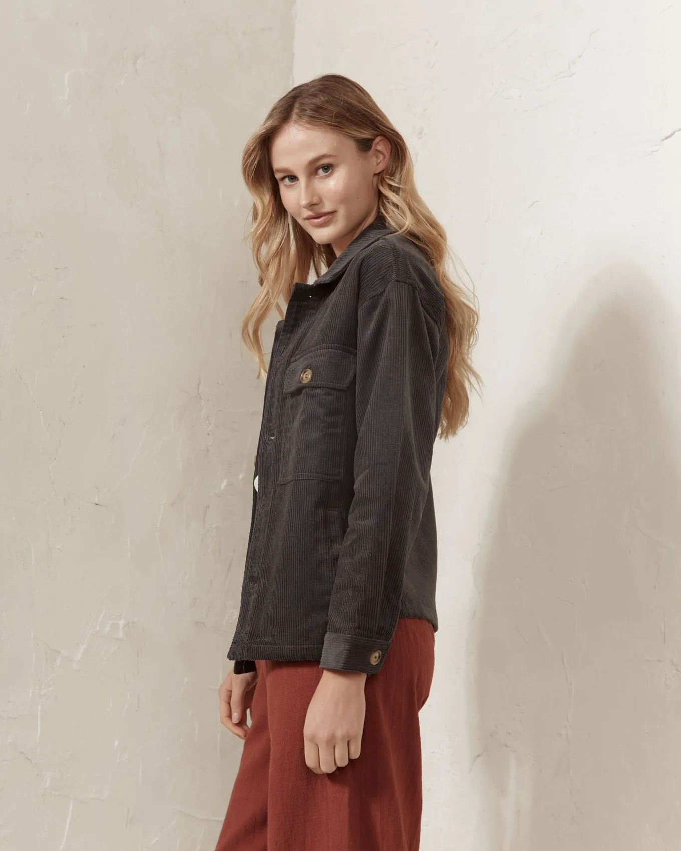 Fayth Charcoal Black Cord Jacket