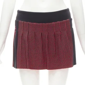 FENDI Activewear Karl Love black pink polka dot lined pleated skirt S