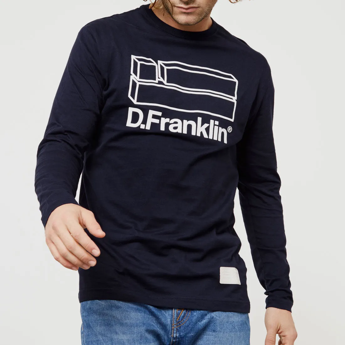 Flag Long Sleeve T-Shirt Navy