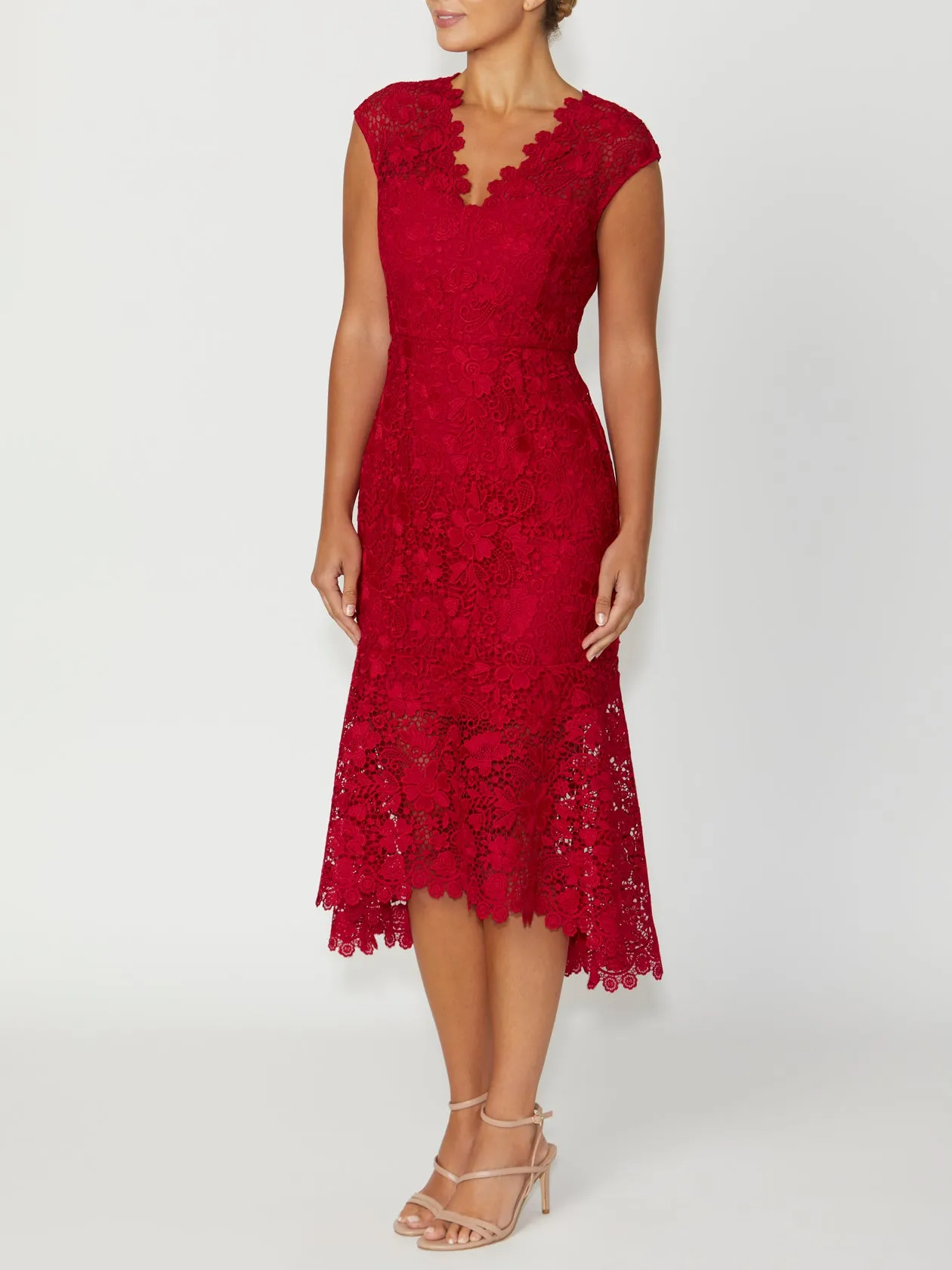 Georgina Red Lace Dress