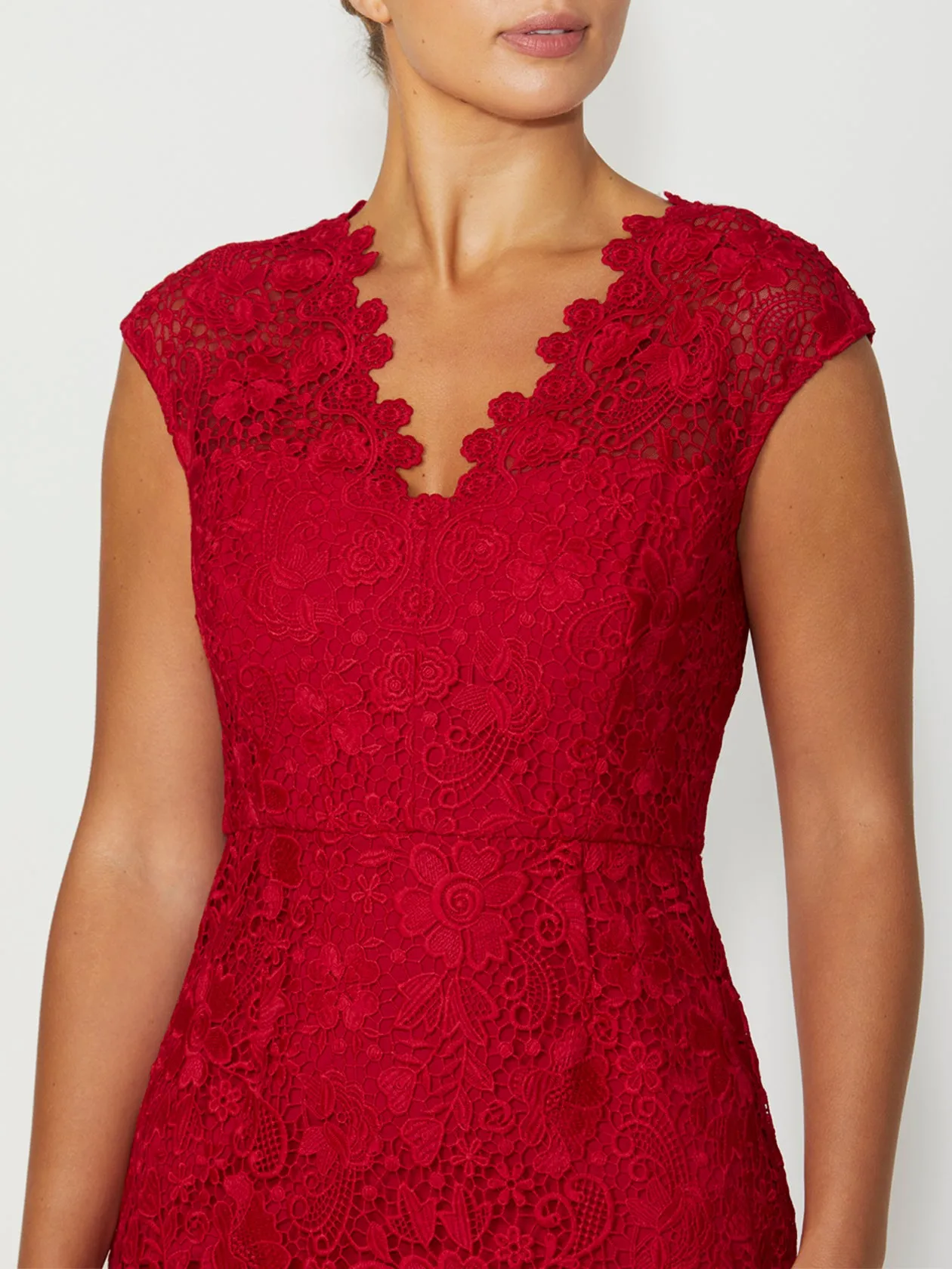 Georgina Red Lace Dress